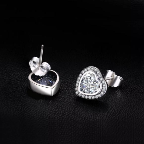 Crystal Heart Stud Earrings - Picture 5 of 5